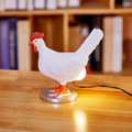 LED Chicken Figurine Table Lamp — Night Light Accent