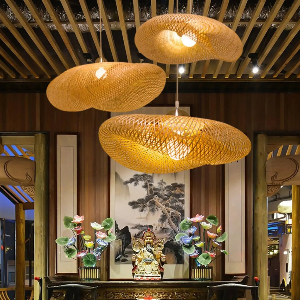 Aira Handwoven Natural Bamboo Pendant Light | Esilora