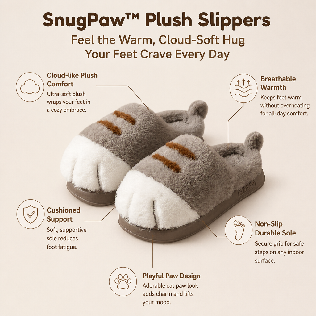 SnugPaw plüss házipapucs — Érezze minden nap a meleg, felhőpuha ölelést, amelyre lábai vágynak - Esilora