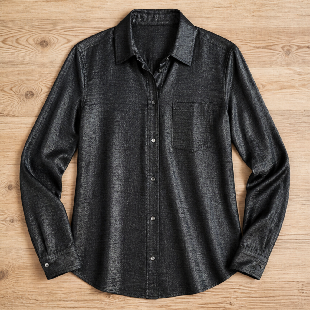SilkenAura Mercerized Lapel Shirt — Glow with Effortless Elegance and All-Day Confidence - Esilora