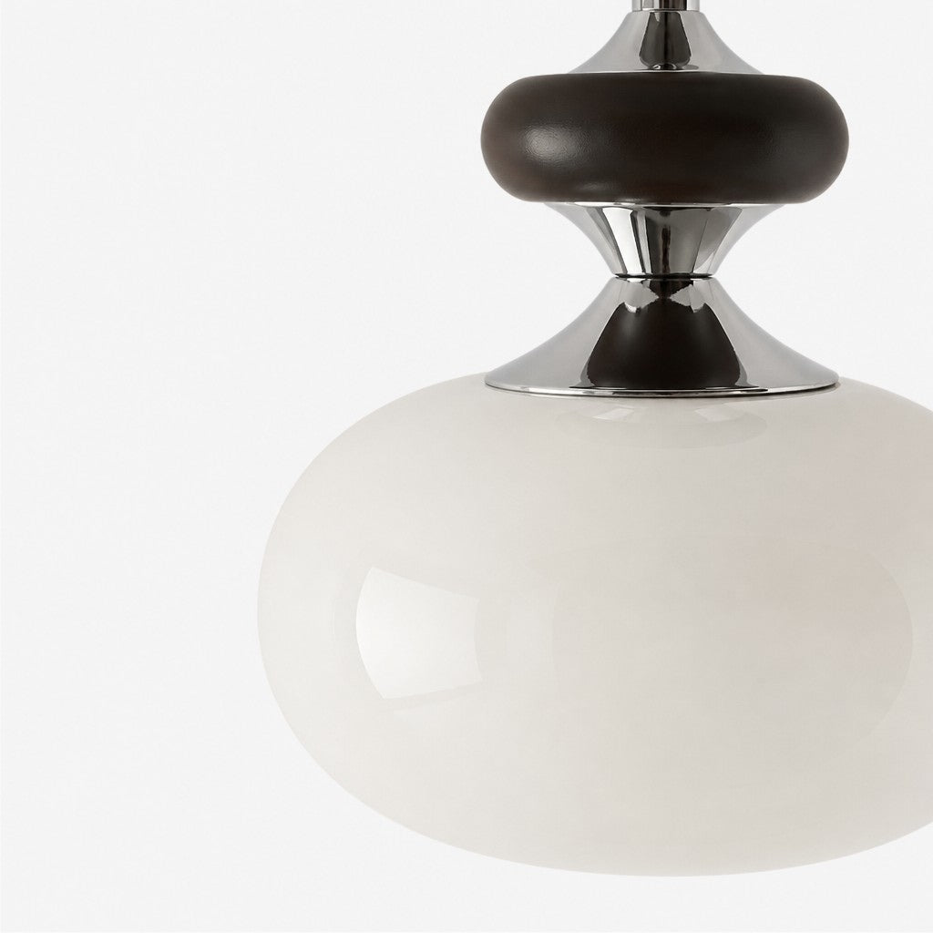 Javina taklampe med delvis innfelt montering – moderne armatur i metall, glass og tre fra midten av århundret for entré og kjøkken | Esilora