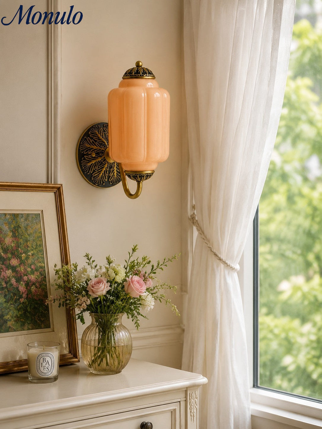 Vintage Milk Glass Sconce Bedside Hallway Eloise Wall Sconce | Esilora