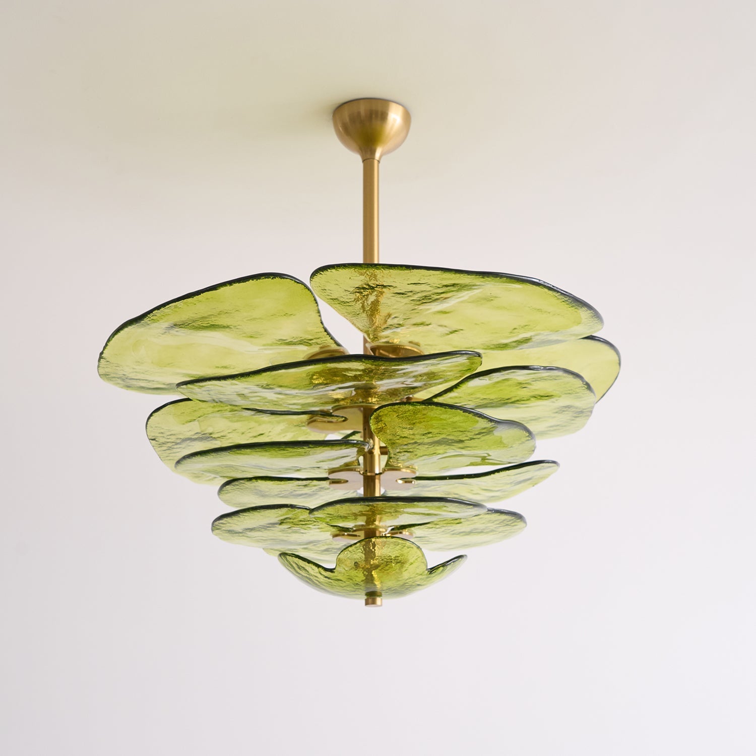 Lotus Leaf Layered Glass Chandelier | Esilora