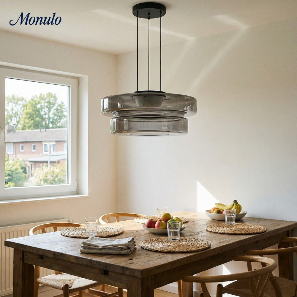 Verdoma Stacked Disc Form Glass Pendant Light Contemporary Nordic Lighting for Kitchens | Esilora