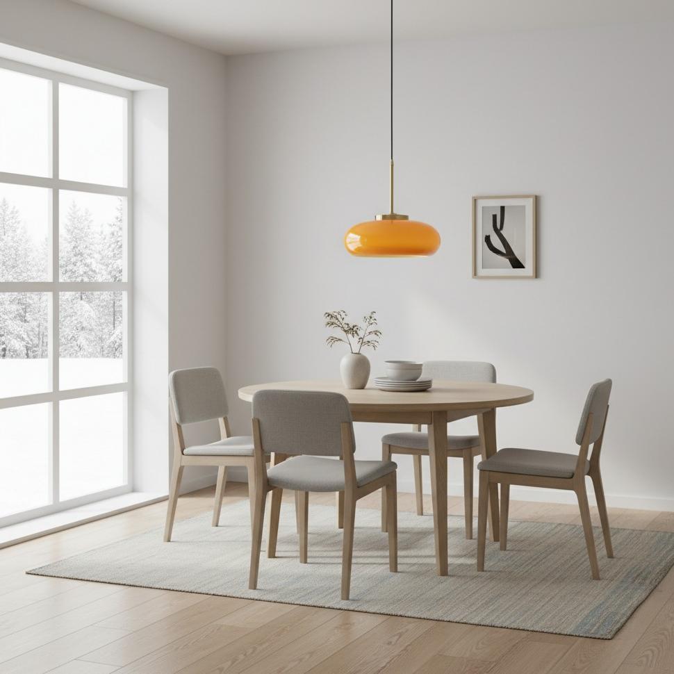 Havelo rund pendellampe i glas – Bauhaus-pendellampe til hjemmet N51 | Esilora