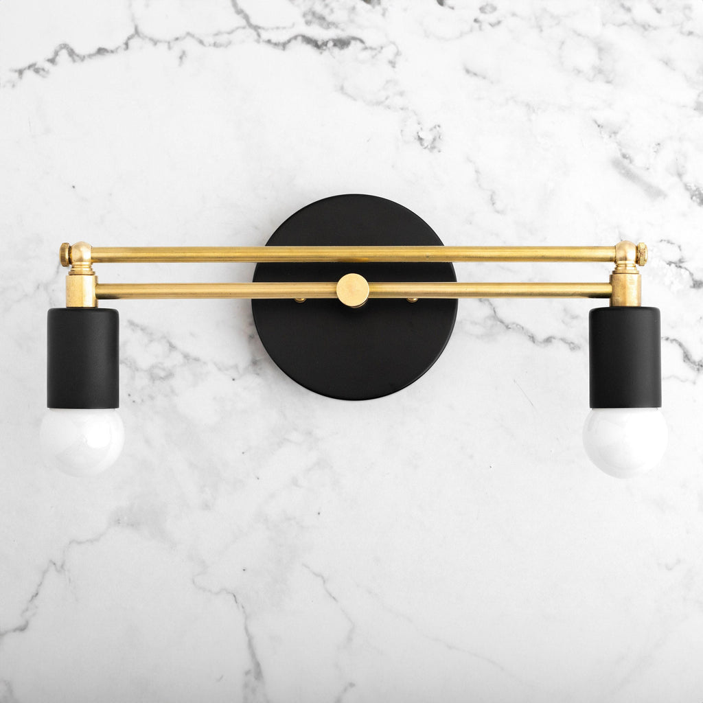 Mobilux Line Sleek Multi-Head Bathroom Wall Light – Designer Vanity Sconce with Glass Shades | Esilora