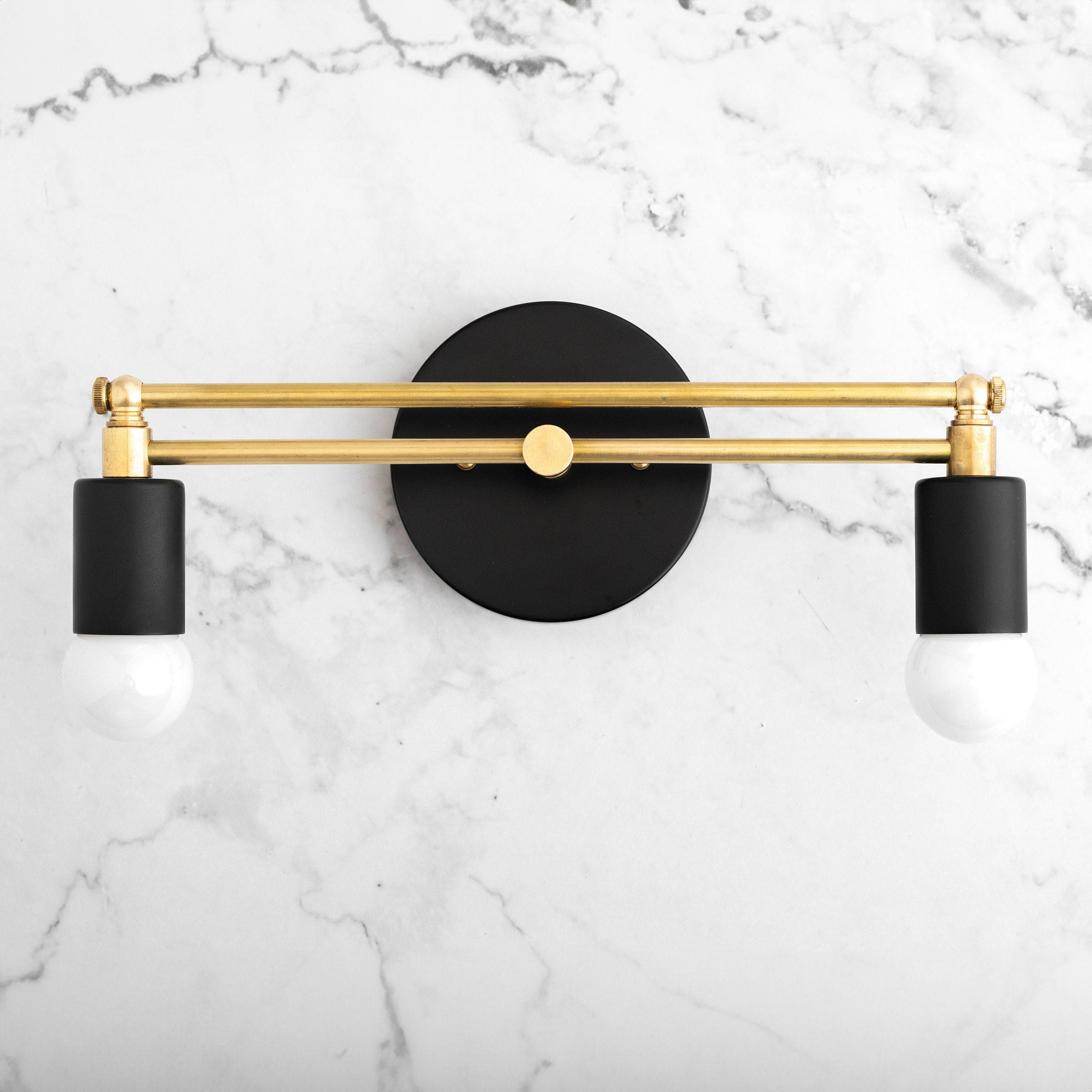 Mobilux Line Sleek Multi-Head Bathroom Wall Light – Designer Vanity Sconce with Glass Shades | Esilora
