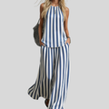 Striped Linen Pants Set