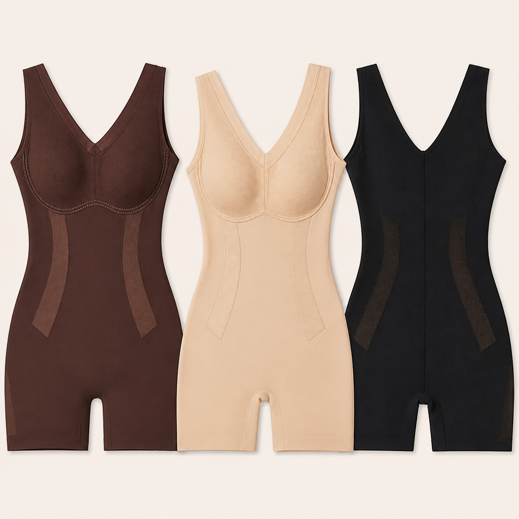SilhouettaCurve – Seamless Full-Body Shaping Bodysuit with Tummy-Smoothing Panels - Esilora