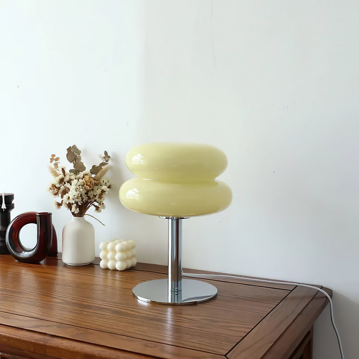Retro Glass Table Lamp — Double-Walled Ring Motif