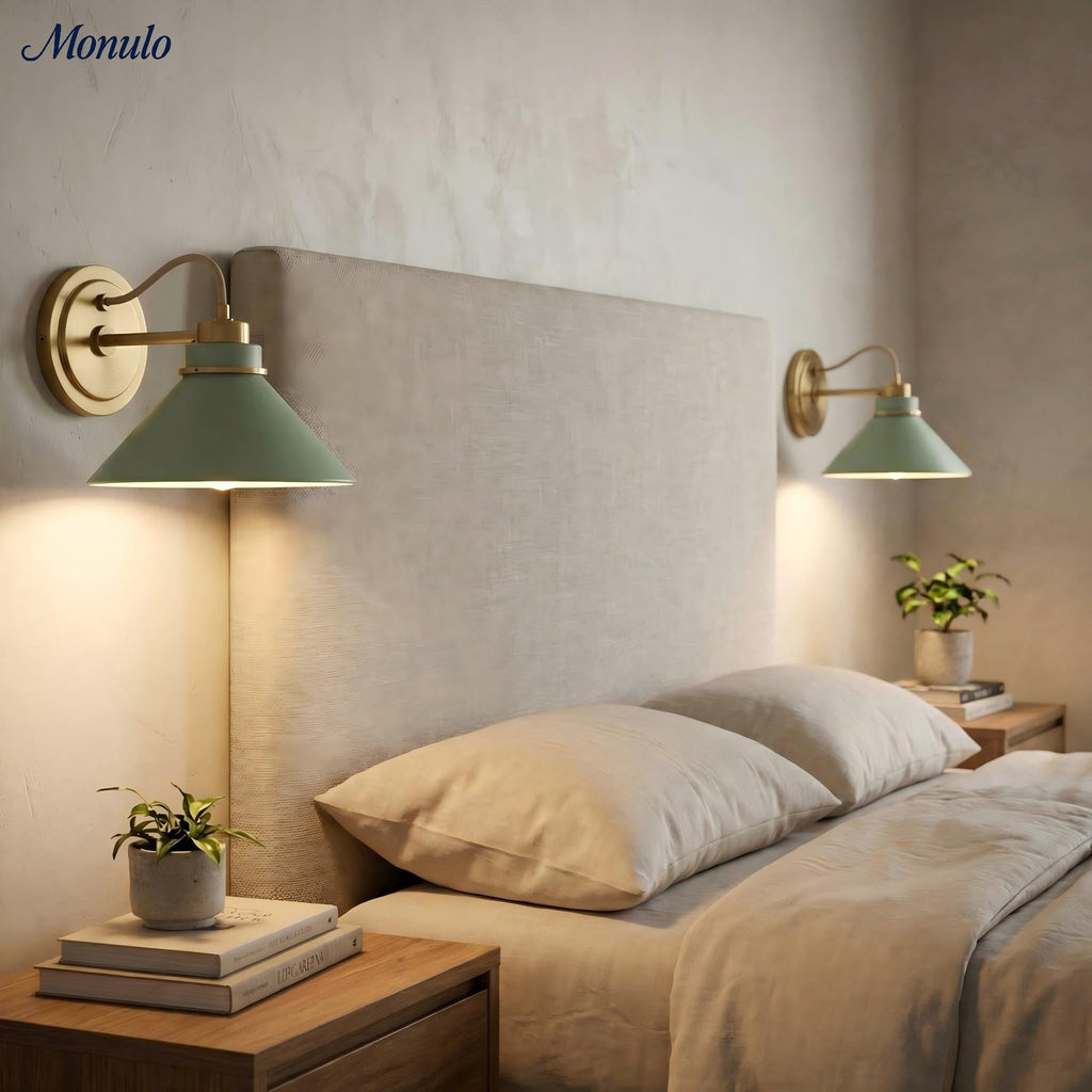 Aurenza Curved Arm Globe Wall Sconce – Modern Industrial Wall Lamp for Bathroom, Bedroom, and Hallway | Esilora