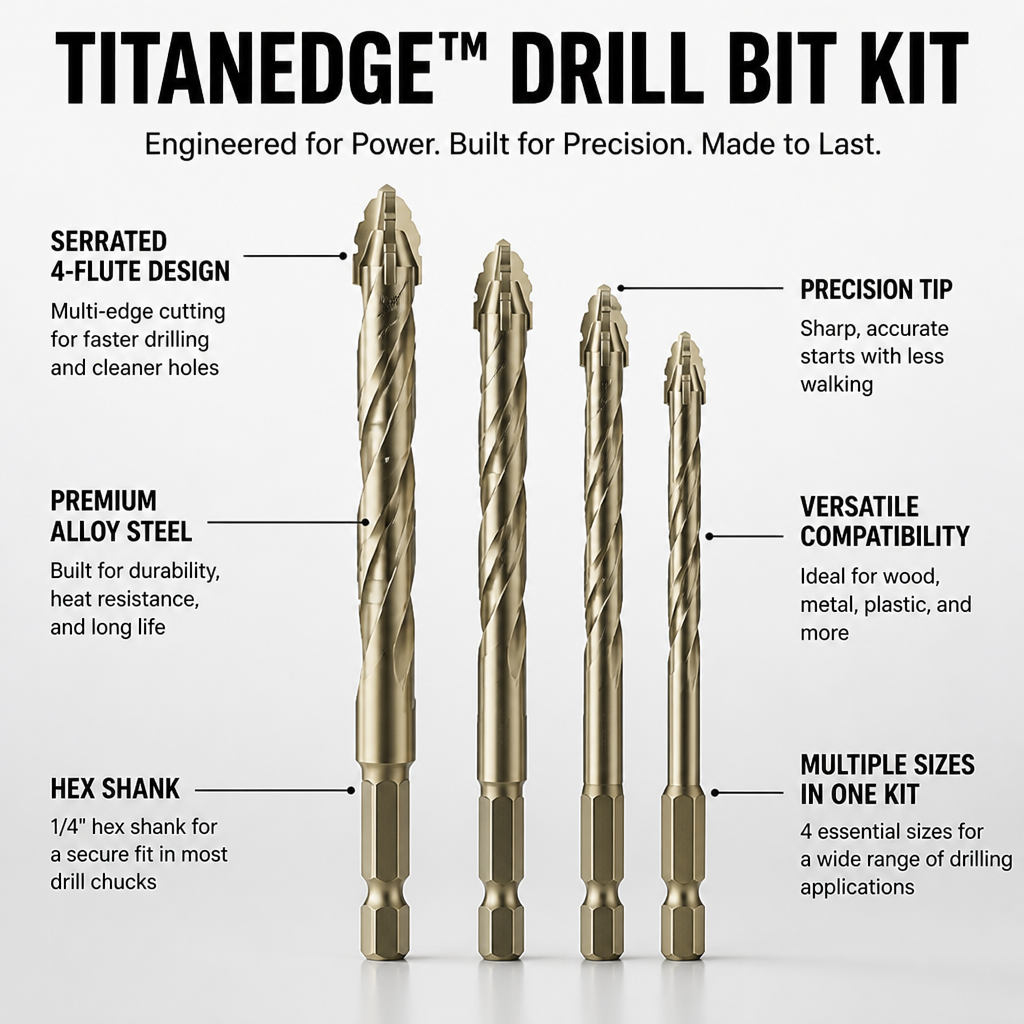 TitanEdge — Bewältigen Sie jede Bohrarbeit mit unaufhaltsamer Präzision und lang anhaltender Schärfe – Esilora