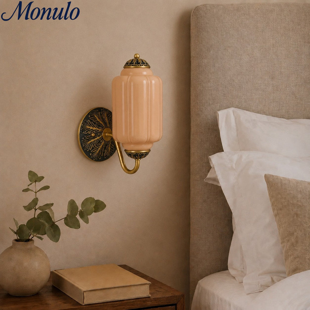 Vintage Milk Glass Sconce Bedside Hallway Eloise Wall Sconce | Esilora