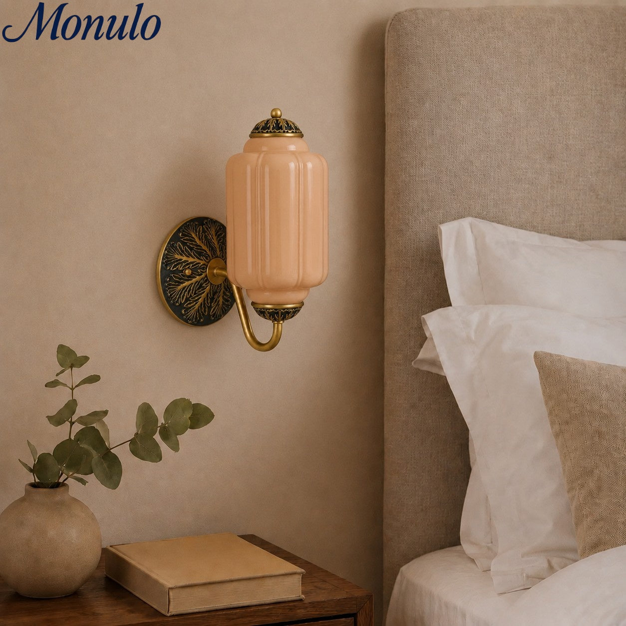 Vintage Milk Glass Sconce Bedside Hallway Eloise Wall Sconce | Esilora