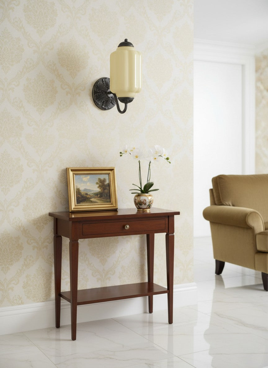 Vintage Milk Glass Sconce Bedside Hallway Eloise Wall Sconce | Esilora