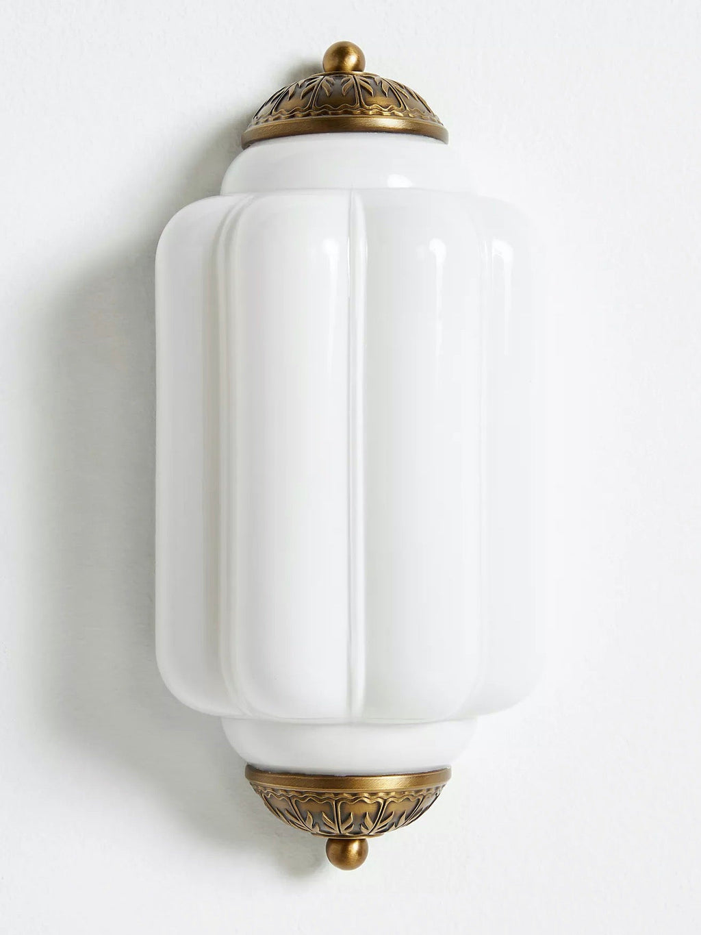 Vintage Milk Glass Flush Eloise Wall Sconce for Bedside Hallway | Esilora