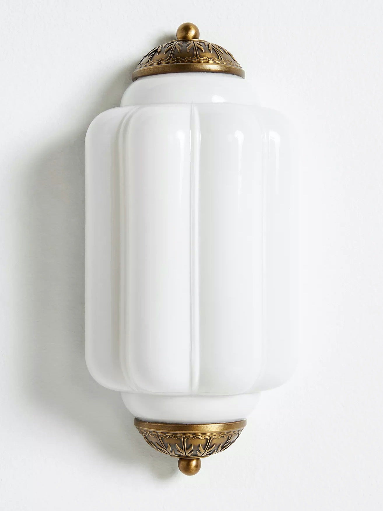 Vintage Milk Glass Flush Eloise Wall Sconce for Bedside Hallway | Esilora