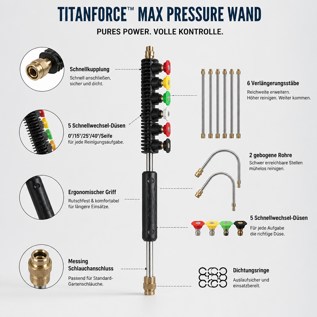 TitanForce Max Pressure Wand — Zatočte se špínou bez jediného zpocení - Esilora