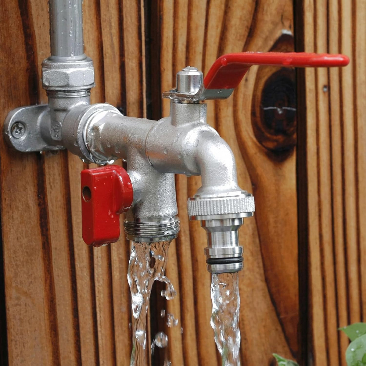 Stainless Steel Double Faucet with Two Outlets - Esilora