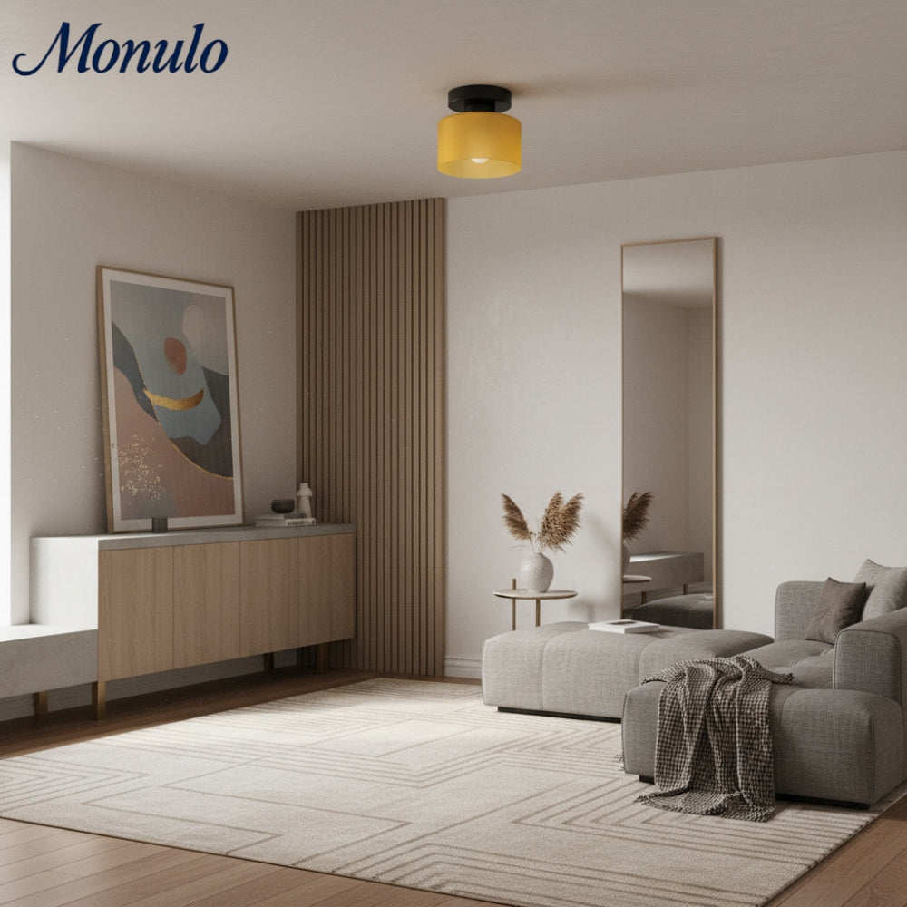Moriglaze minimalistische zylindrische Glas-Deckenleuchte modern für Eingangsbereich und Wohnzimmer | Esilora