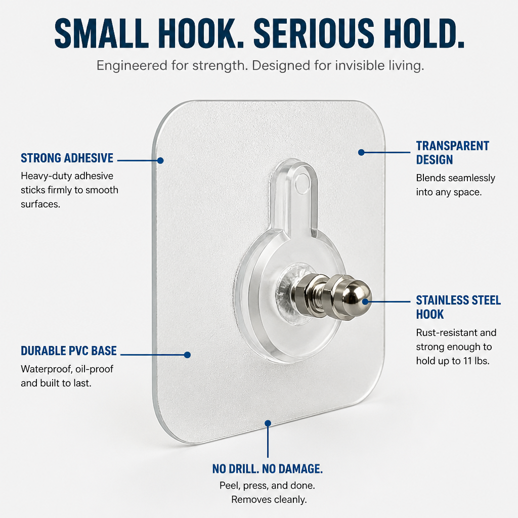 SureGrip ClearHook — Κρεμάστε βαριά αντικείμενα, διατηρήστε την τελειότητα και αγαπήστε τους τοίχους σας για πάντα - Esilora