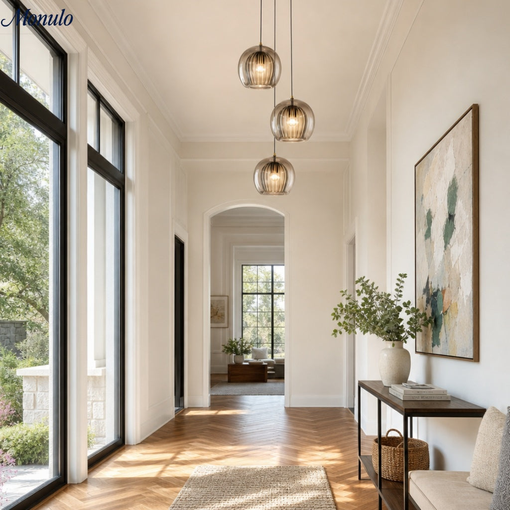 Modern Pleated Glass Pendant Light M39 | Esilora