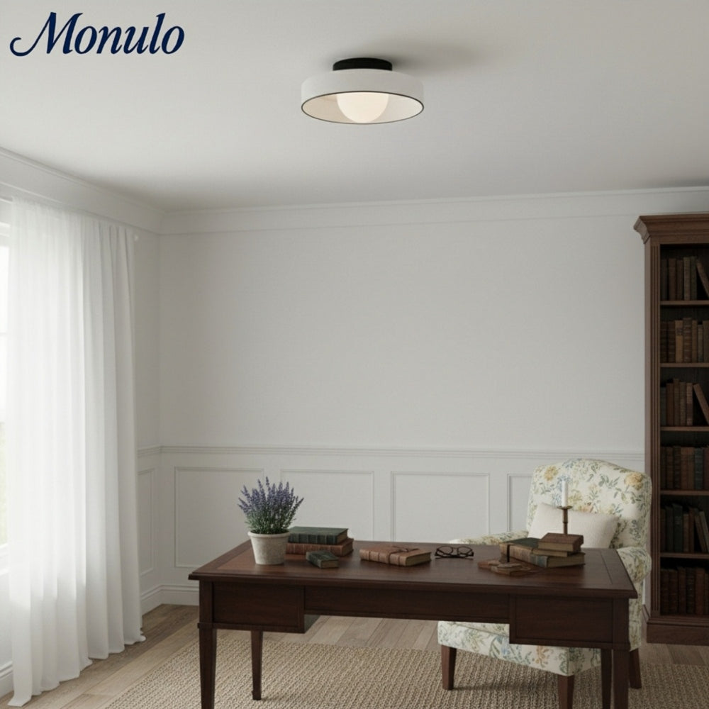 Luminaire mural ou plafonnier moderne Kalo à disque en verre polyvalent, avec bord coloré, pour espaces de vie | Esilora