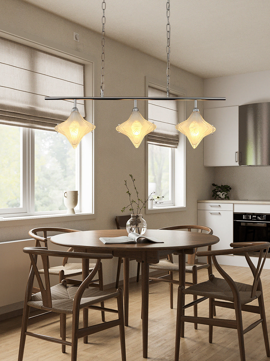 Art Deco Star Linear Pendant Light - Elegant Lighting for Kitchen Island  - Astris Cassiopeia | Esilora