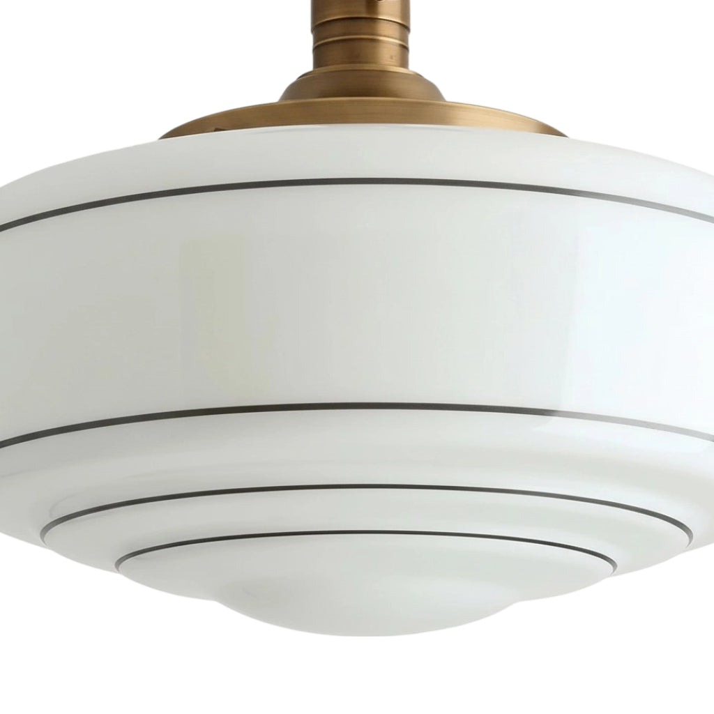 Kalvora Mid-Century Round Ceiling Light with Glass Shade - Indoor Flush Mount Light for Bedrooms and Corridors | Esilora
