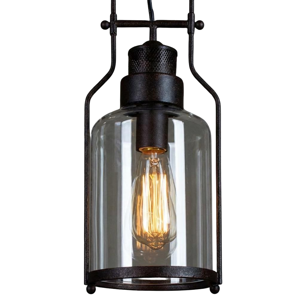مصباح قلادة ليرا الأسطواني - مصباح زجاجي صناعي عتيق لغرفة الطعام | إسيلورا