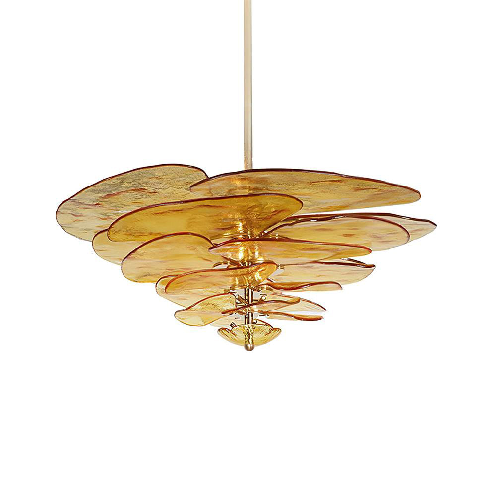 Lotus Leaf Layered Glass Chandelier | Esilora