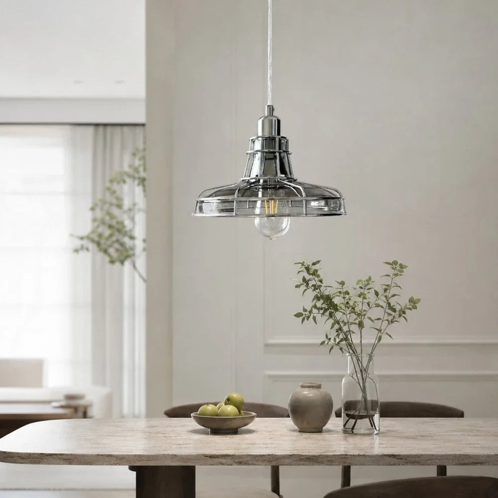 Glass Metal Cage Pendant Lamp | Esilora
