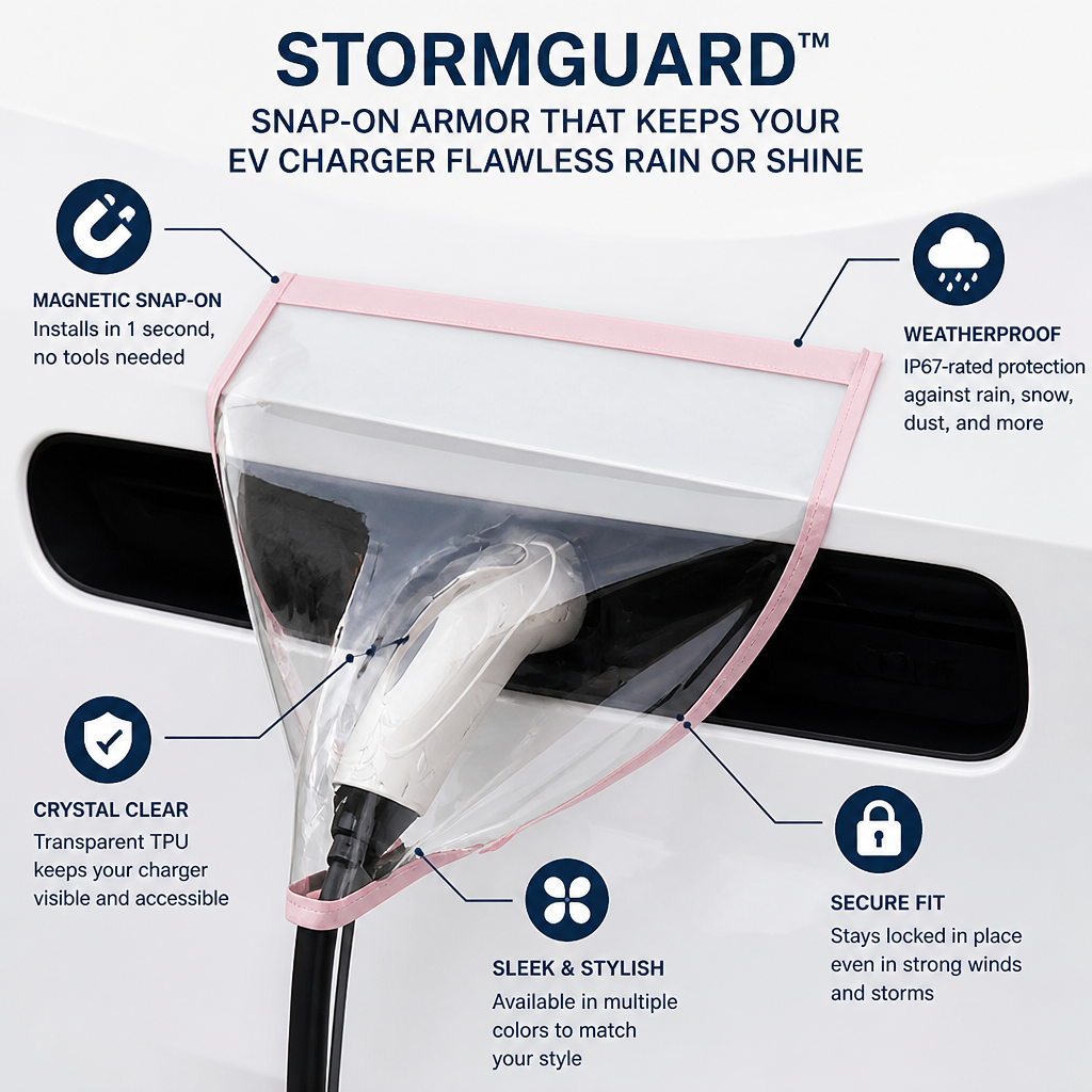 StormGuard — nakładana osłona, która chroni ładowarkę EV przed deszczem i słońcem - Esilora