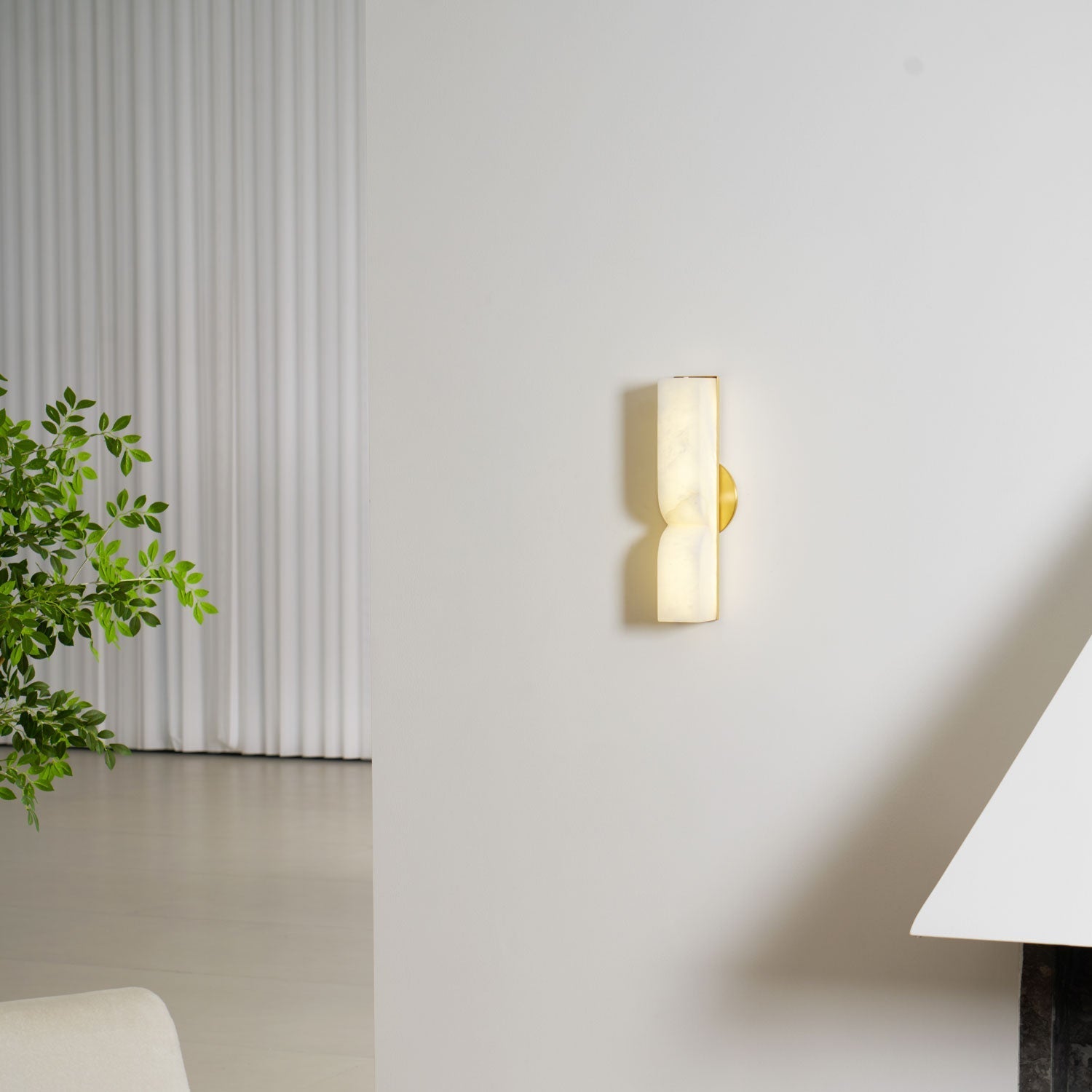 Moderne rechteckige Alabaster-Wandleuchte – Minimalistische Leuchte für Schlafzimmer Flur Wohnzimmer | Esilora