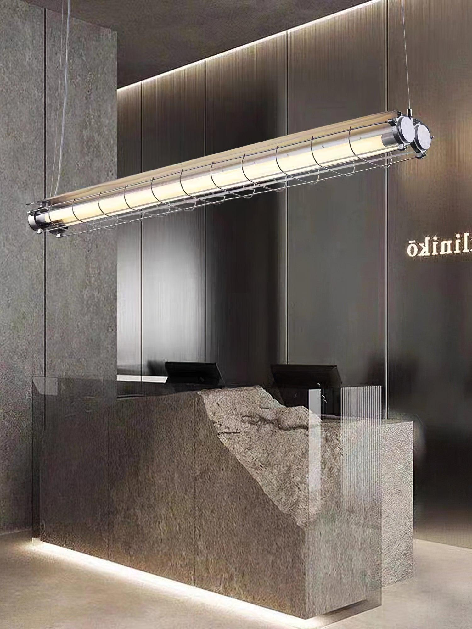 Artisan Glass Linearity Chandelier Iron Metal Glass Polished Silver Finish | Esilora
