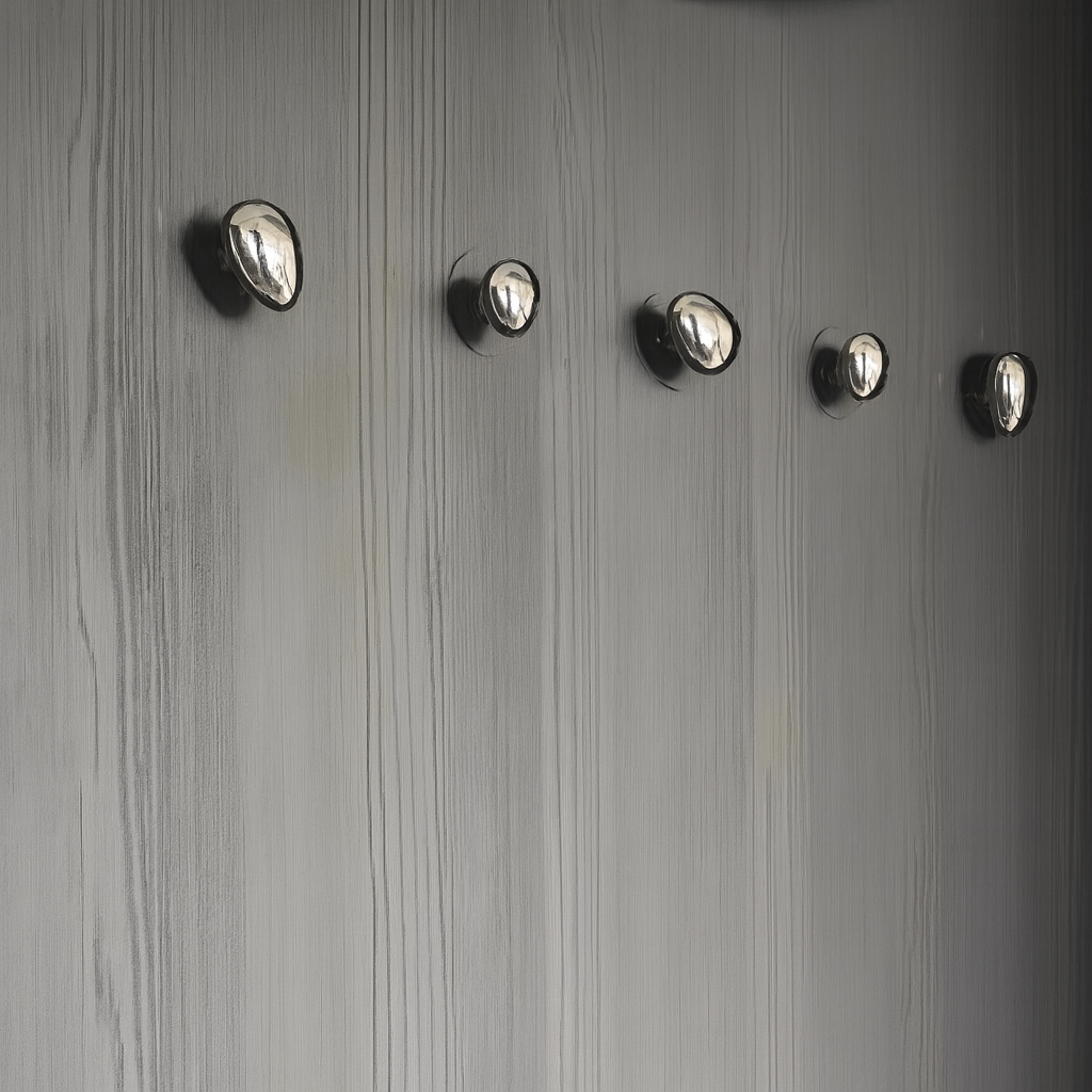 Ganchos de pared cromados en forma de gota Auriën, paquete de 2 — adhesivos o con tornillos