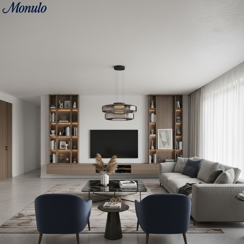 Verdoma Stacked Disc Form Glass Pendant Light Contemporary Nordic Lighting for Kitchens | Esilora