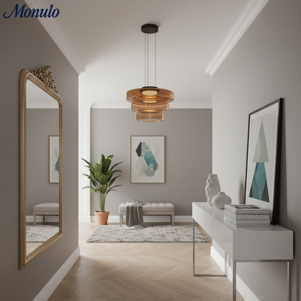 Verdoma Stacked Disc Form Glass Pendant Light Contemporary Nordic Lighting for Kitchens | Esilora