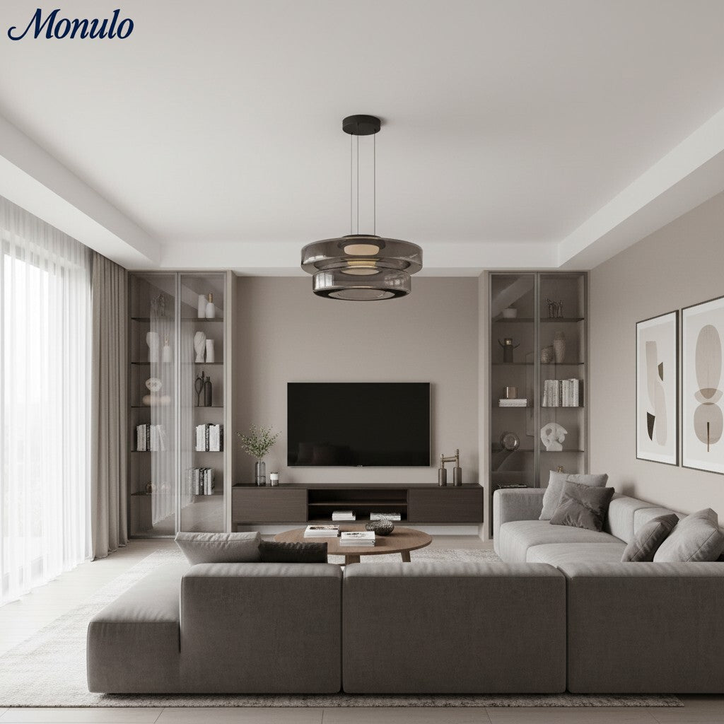 Verdoma Stacked Disc Form Glass Pendant Light Contemporary Nordic Lighting for Kitchens | Esilora