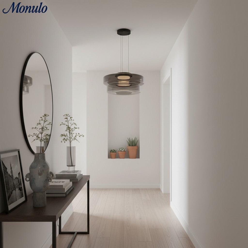 Verdoma Stacked Disc Form Glass Pendant Light Contemporary Nordic Lighting for Kitchens | Esilora