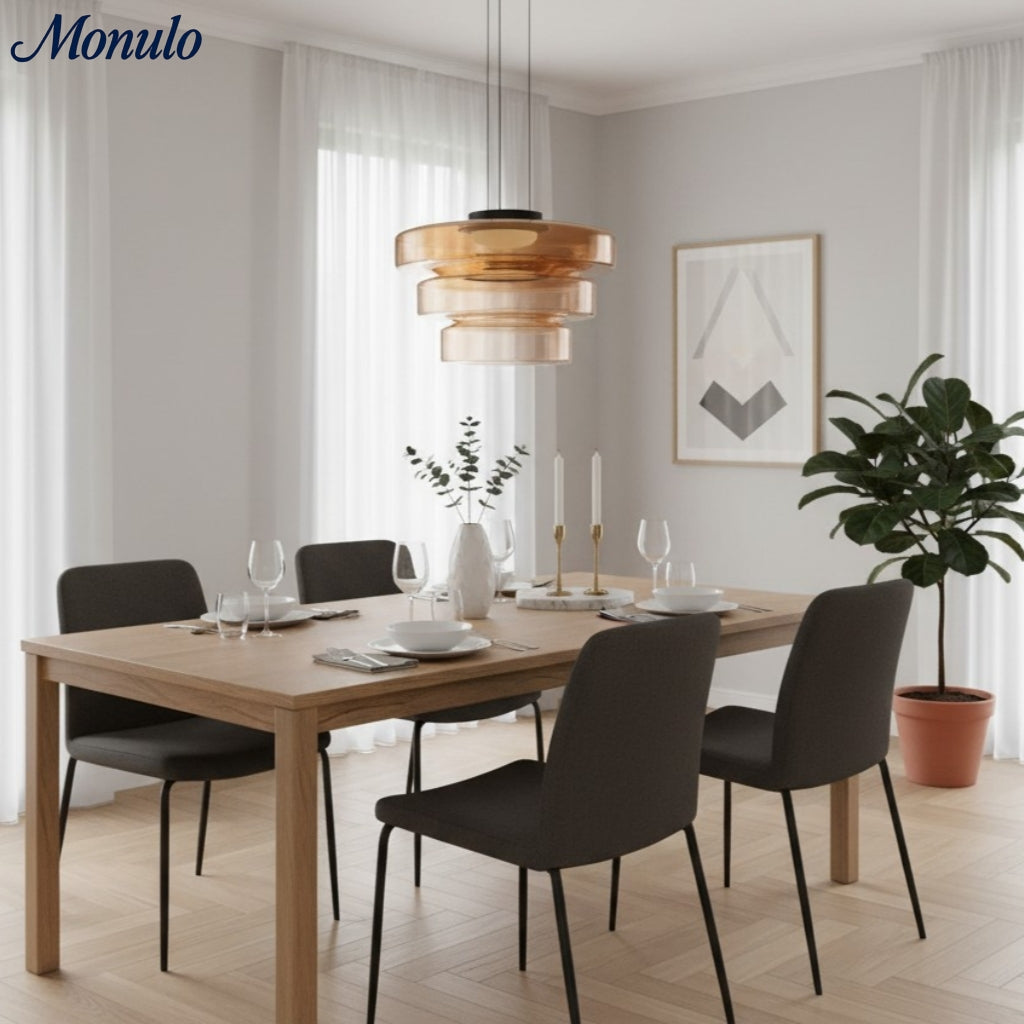 Verdoma Stacked Disc Form Glass Pendant Light Contemporary Nordic Lighting for Kitchens | Esilora