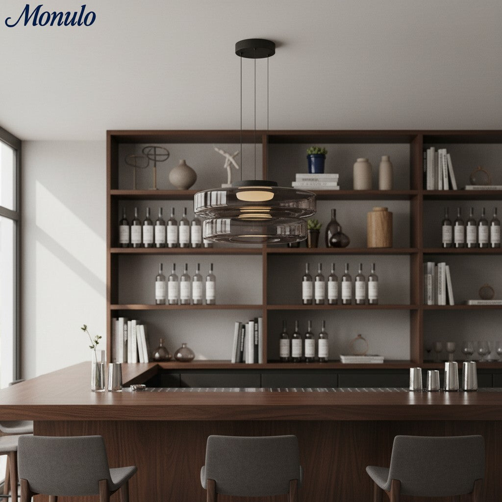 Verdoma Stacked Disc Form Glass Pendant Light Contemporary Nordic Lighting for Kitchens | Esilora