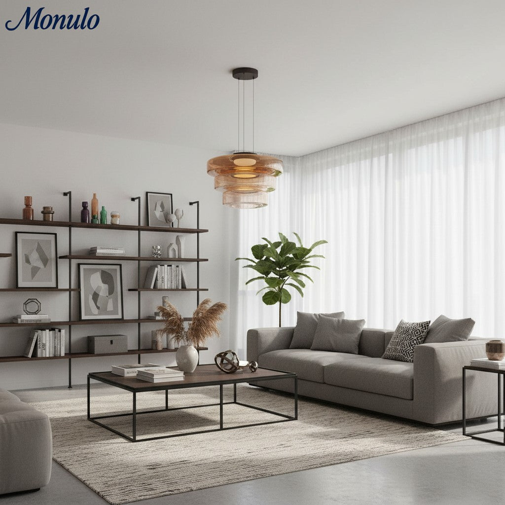 Verdoma Stacked Disc Form Glass Pendant Light Contemporary Nordic Lighting for Kitchens | Esilora