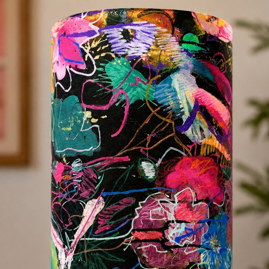 Liberty-Style Fabric Shade Ceramic Table Lamp for Bedside Ambient Lighting | Esilora