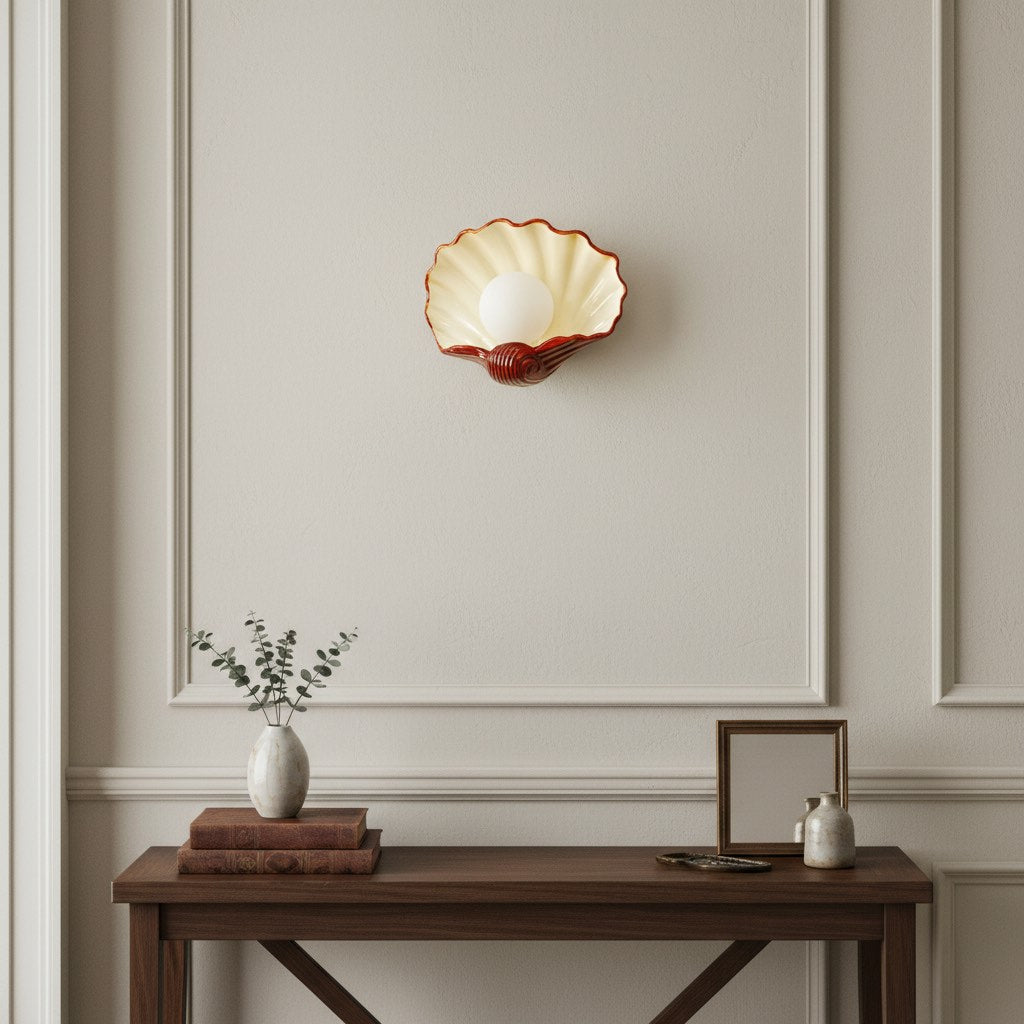 Nautris Shell Wall Lamp - Vintage Resin Lamp for Living Room | Esilora