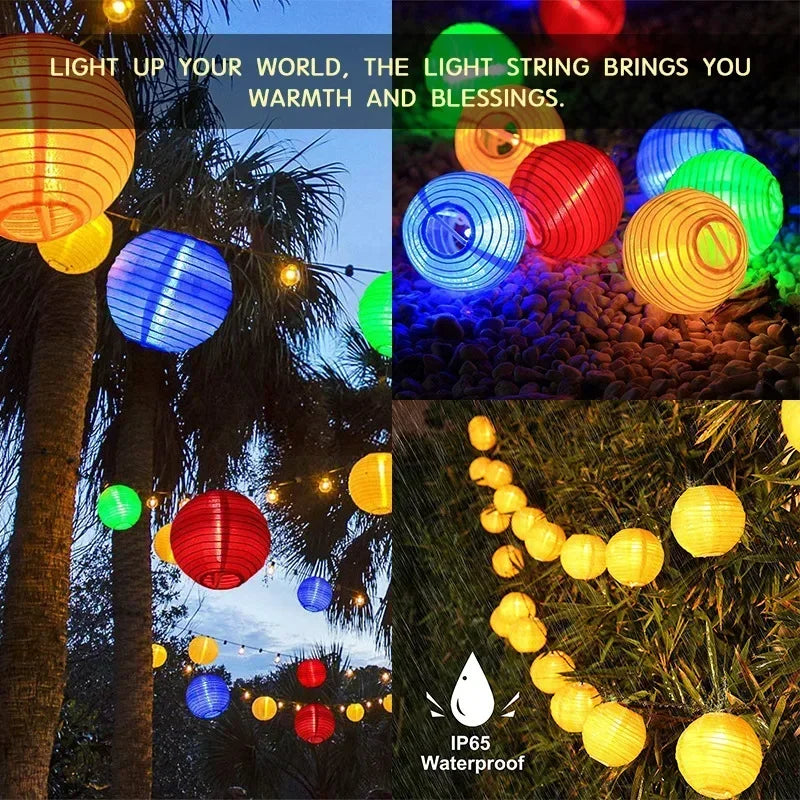 Solar LED Lantern String Lights – IP65 Waterproof Design - Esilora