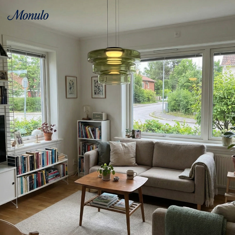 Verdoma Stacked Disc Form Glass Pendant Light Contemporary Nordic Lighting for Kitchens | Esilora