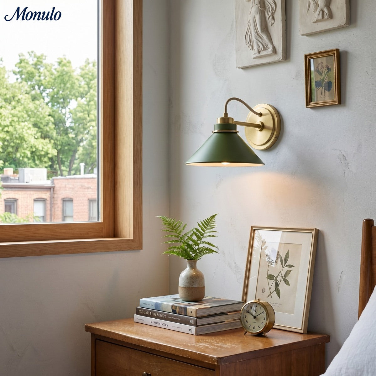 Aurenza Curved Arm Globe Wall Sconce – Modern Industrial Wall Lamp for Bathroom, Bedroom, and Hallway | Esilora
