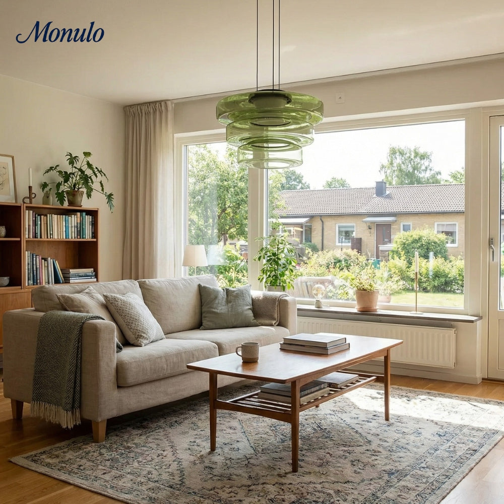 Verdoma Stacked Disc Form Glass Pendant Light Contemporary Nordic Lighting for Kitchens | Esilora