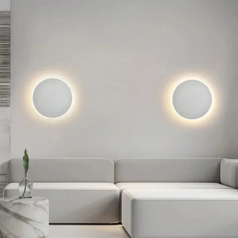 Modern Nordic Round Aluminum Minimalist LED Wall Light | Esilora